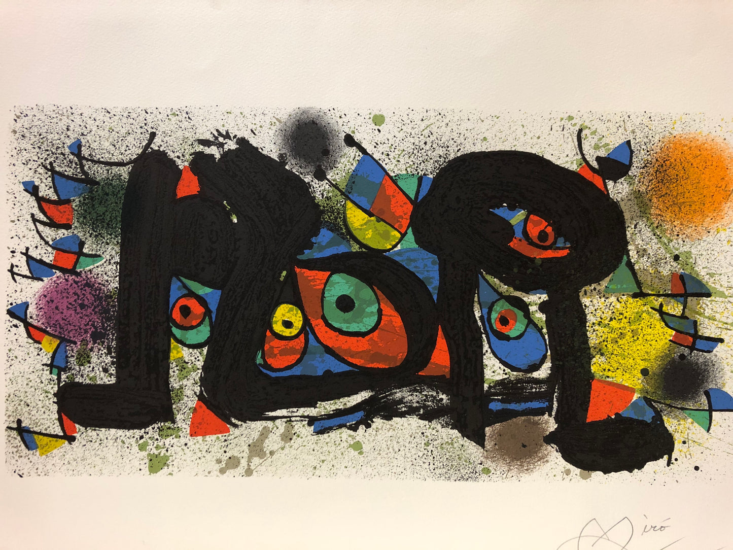 Joan Miro Signed Aquatint: "Sculptures I", 1974