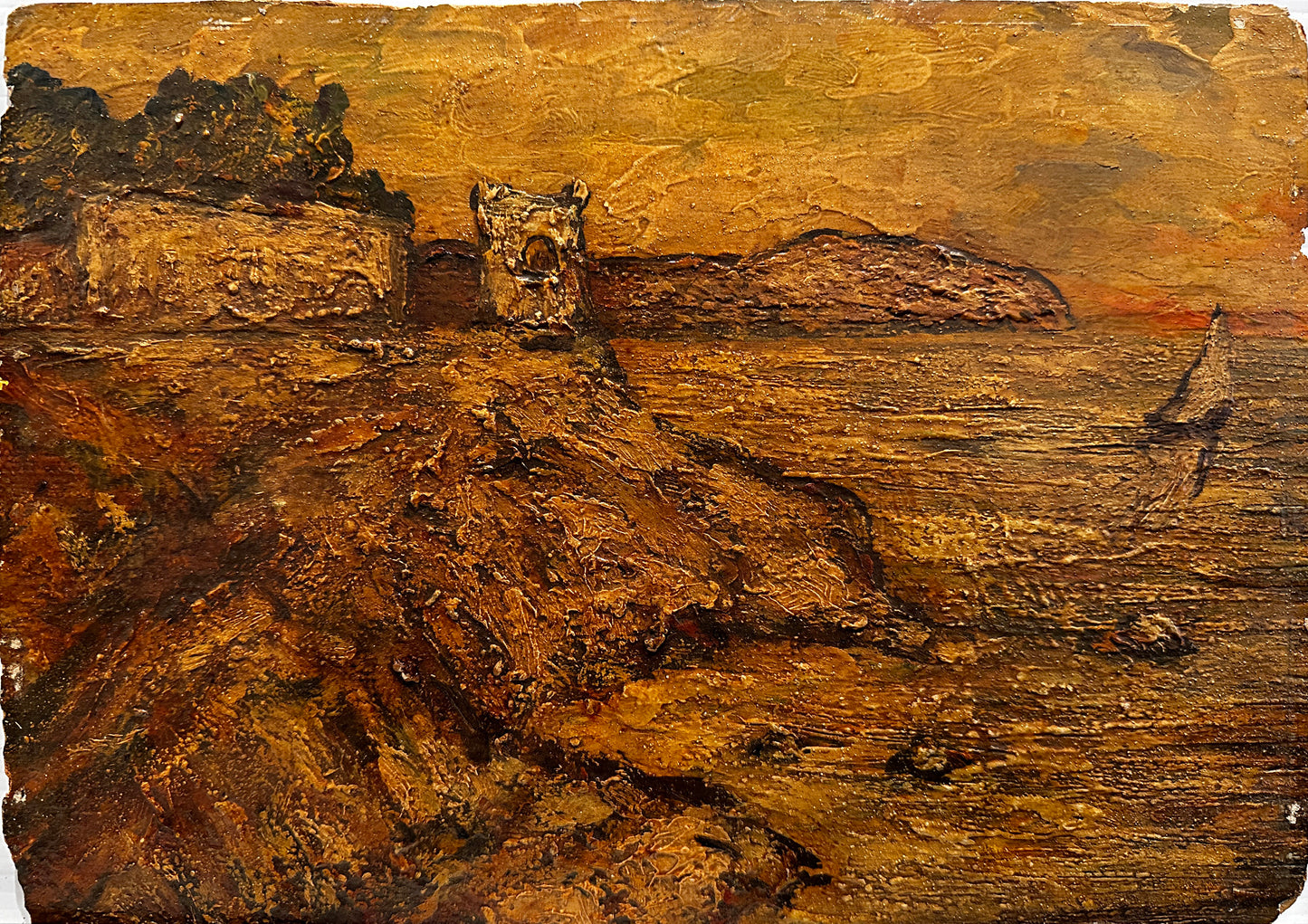 Percy Parlo Oil Painting: Riviera di Levante. Nervi. Torre Gropallo.