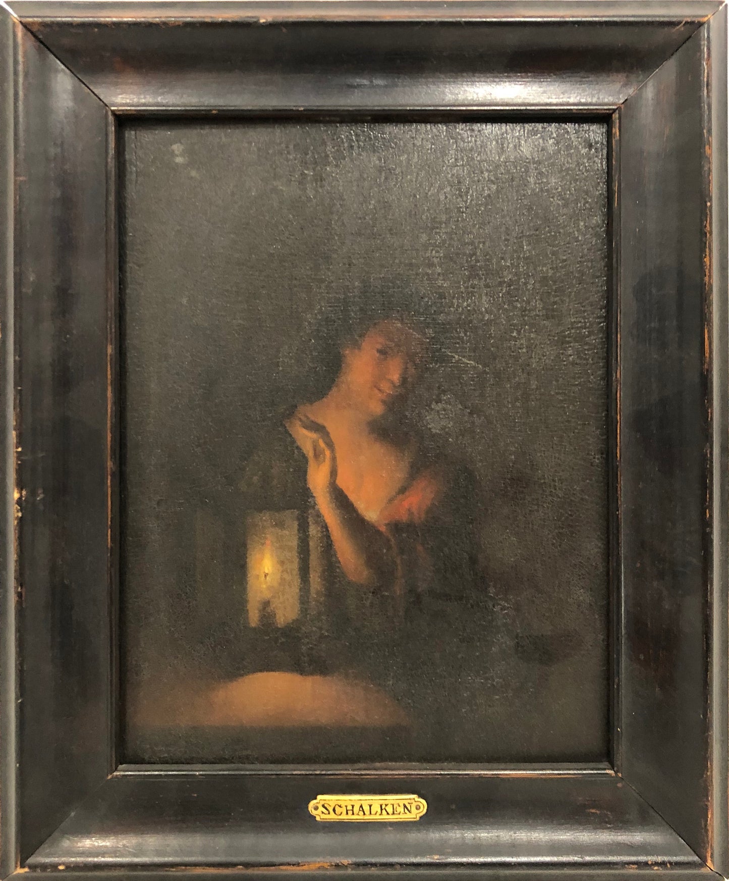 Godfried Schalken Oil Painting: Portrait of a Woman in candlelight