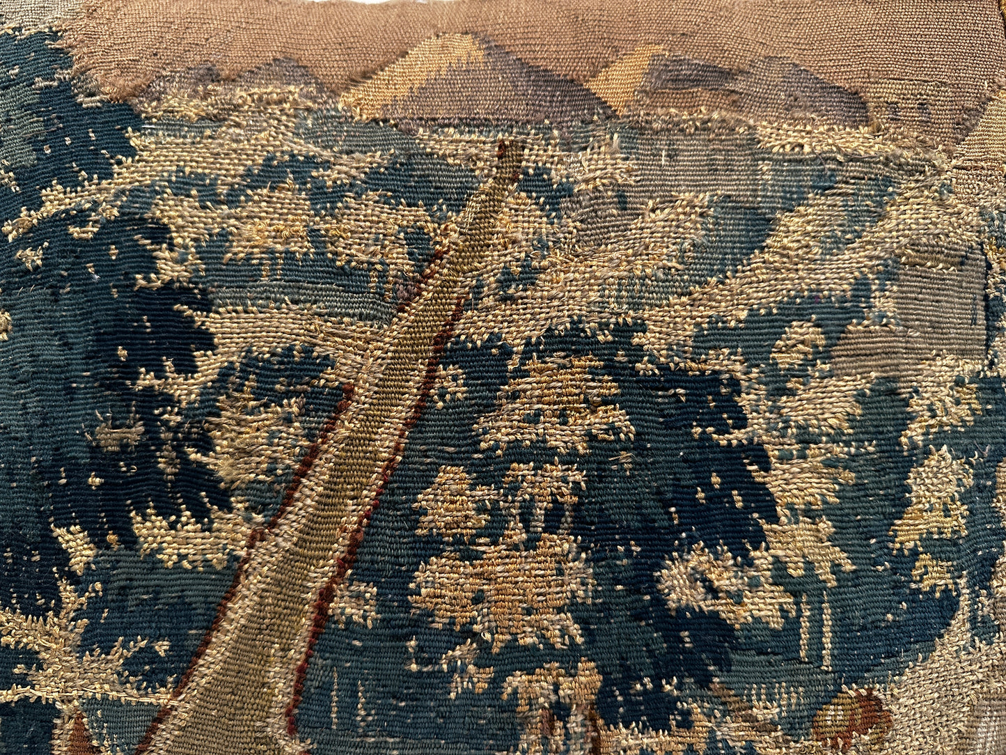 16th Century Brussels Verdure Tapestry Pillow