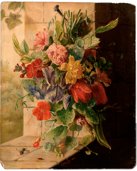 "A Still Life of Flowers" by Fleury Chantre