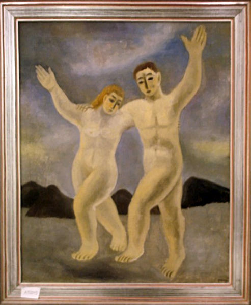 "Two Nude Figures" by Benjamin Kopman