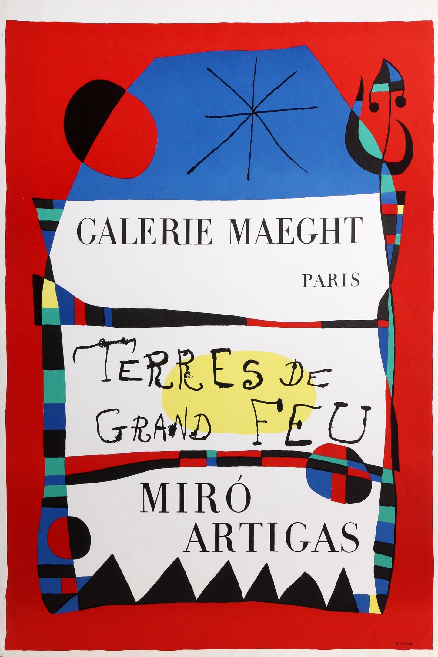 Joan Miro Exhibition Poster for Galerie Maeght: "Terres de Grand FEU"