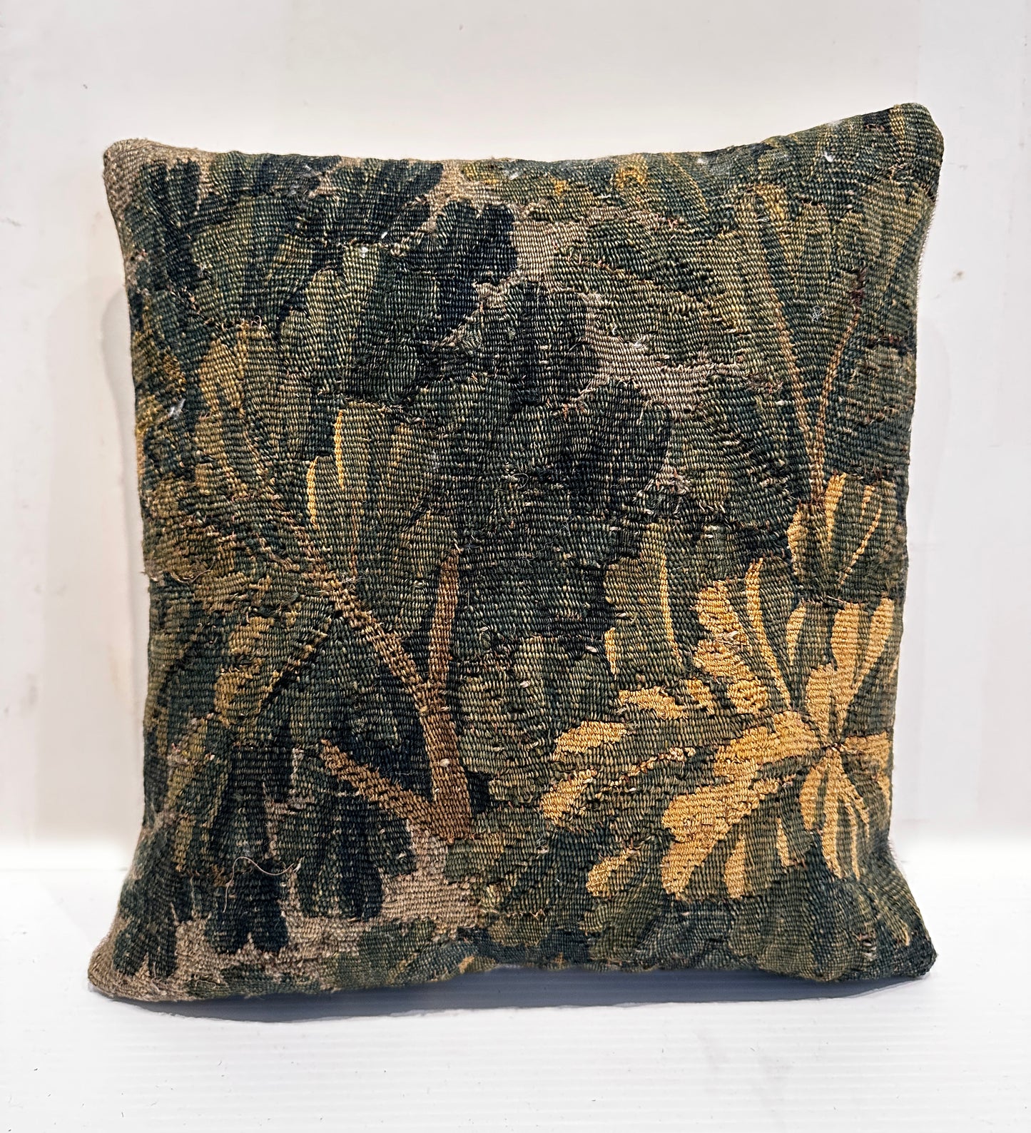 17th Century Brussels Verdure Tapestry Pillow