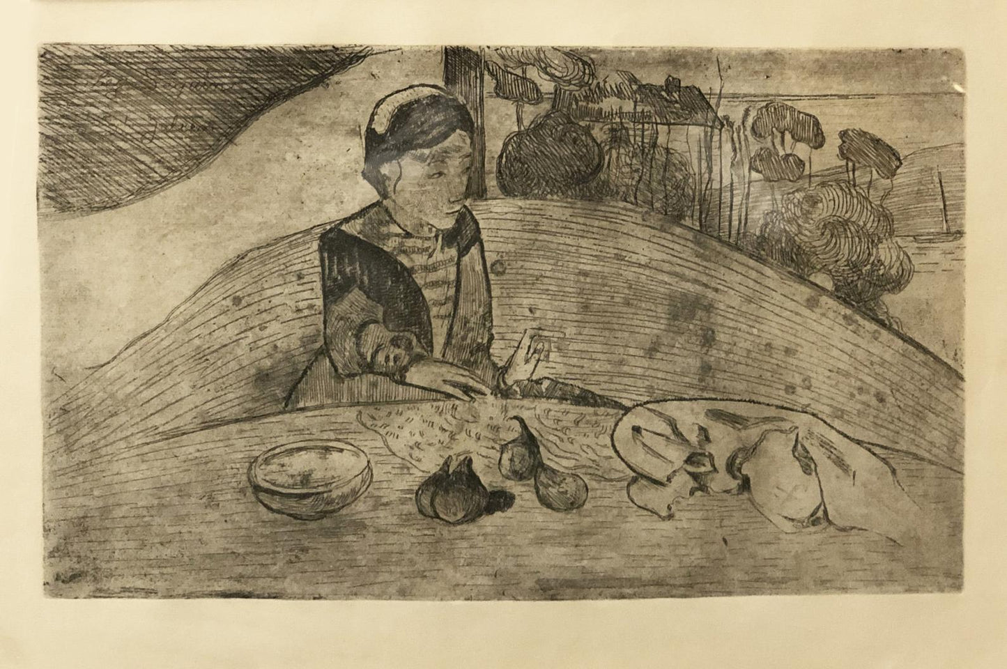 Armand Sequin/Paul Gaugin Etching: "Woman with Figs" (La femme aux figues)